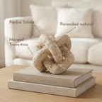 Bello Decorative Links Knot | Natural Travertine, Organic Shape