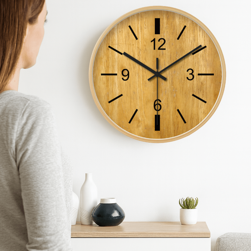 Numeral Wall Clock, Silent Quartz Movement, Easy Read Dial, Round Design
