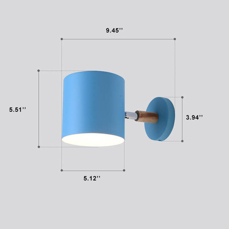 Rotatable Nordic Macaron Cylinder Wall Sconce Lamp - 1 Light