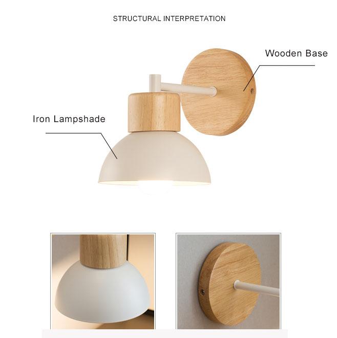 Nordic Wood and Metal Single-Light Wall Sconce