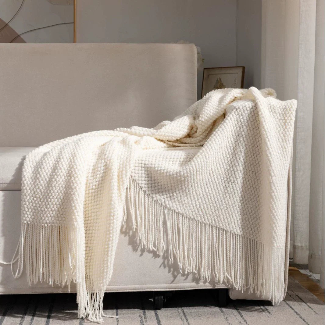 Waffle Knit Throw Blanket, Acrylic Material, Machine Washable