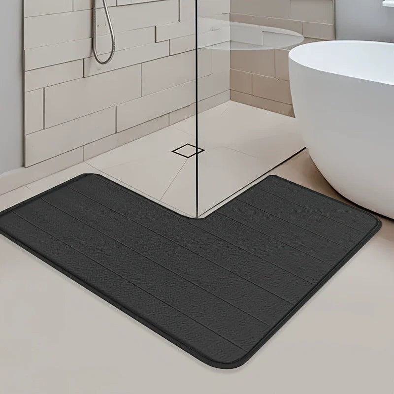 Bath Mat L Shaped Non Slip Washable Bathroom Rug