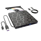 7-in-1 Portable External CD/DVD Drive for Laptop with USB 3.0, USB-C, 8-Port Hub, and SD Card Reader