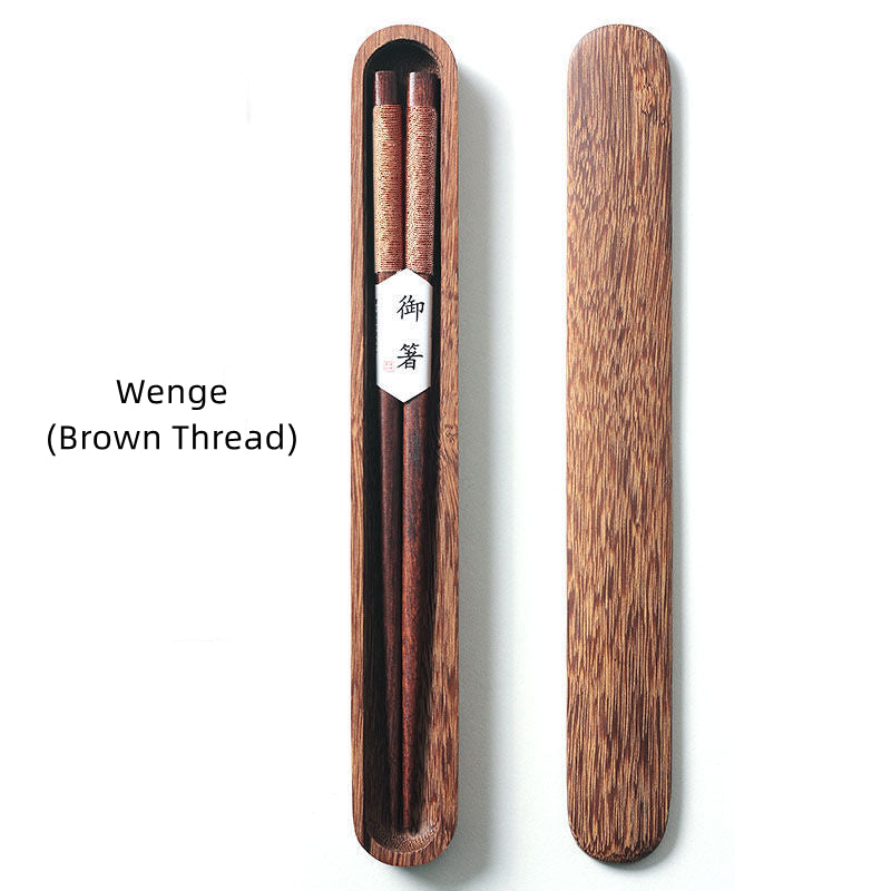 Kairo Chopsticks | Handgemaakt Walnoothout met Decoratieve Draadwrapping