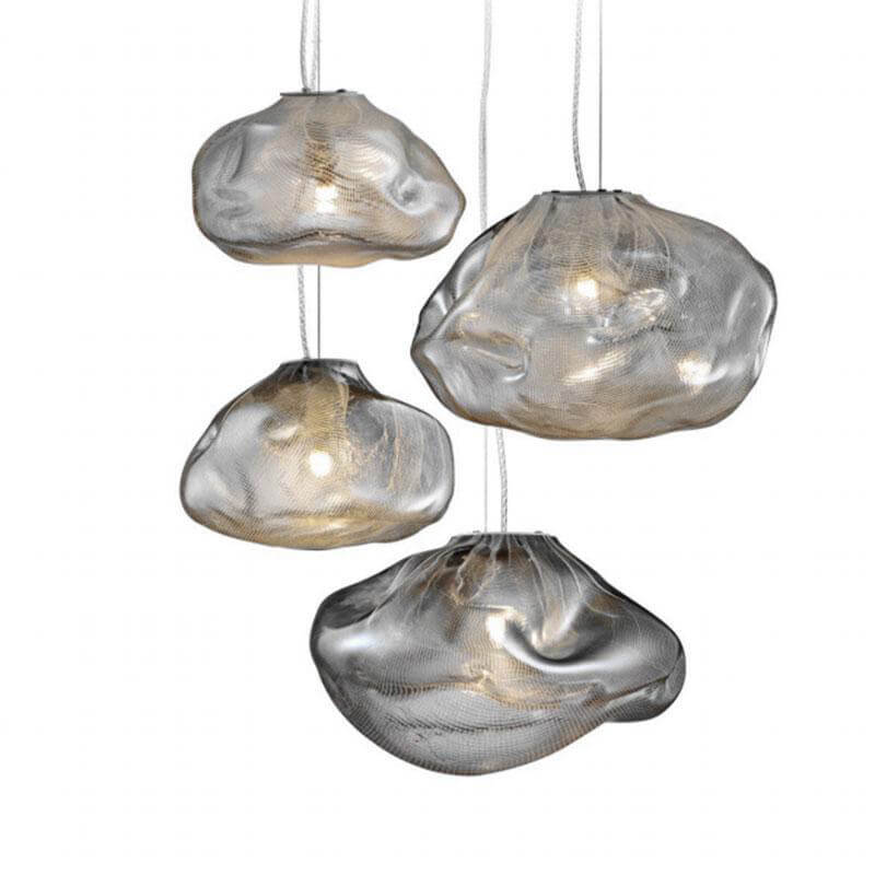 Contemporary Cloud-Shaped Glass 1-Light Pendant Suspension Light