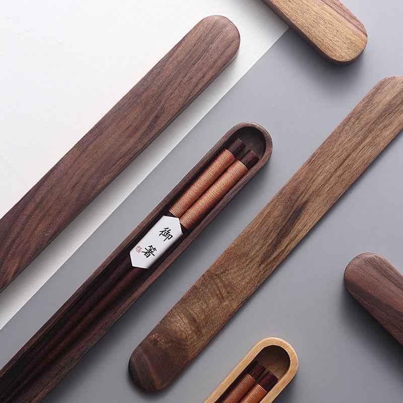 Kairo Chopsticks | Handgemaakt Walnoothout met Decoratieve Draadwrapping