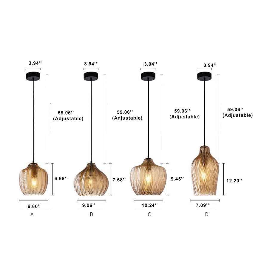 Nordic Wavy Glass 1-Light Barrel Pendant with Textured Finish