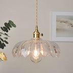 Bela Vintage Flower Pendant Lamp | Glass Shade, Brass Finish