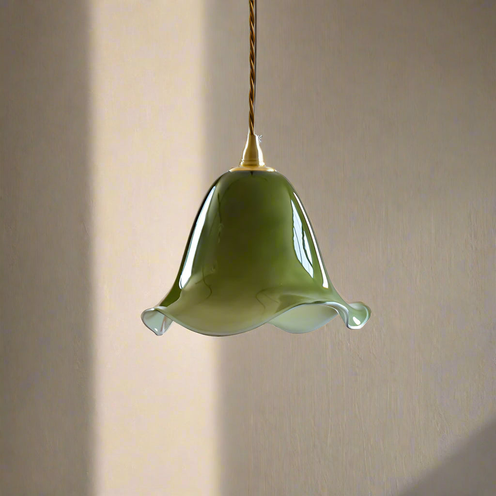 Virendéa - Retro Green Glass Pendant Lamp