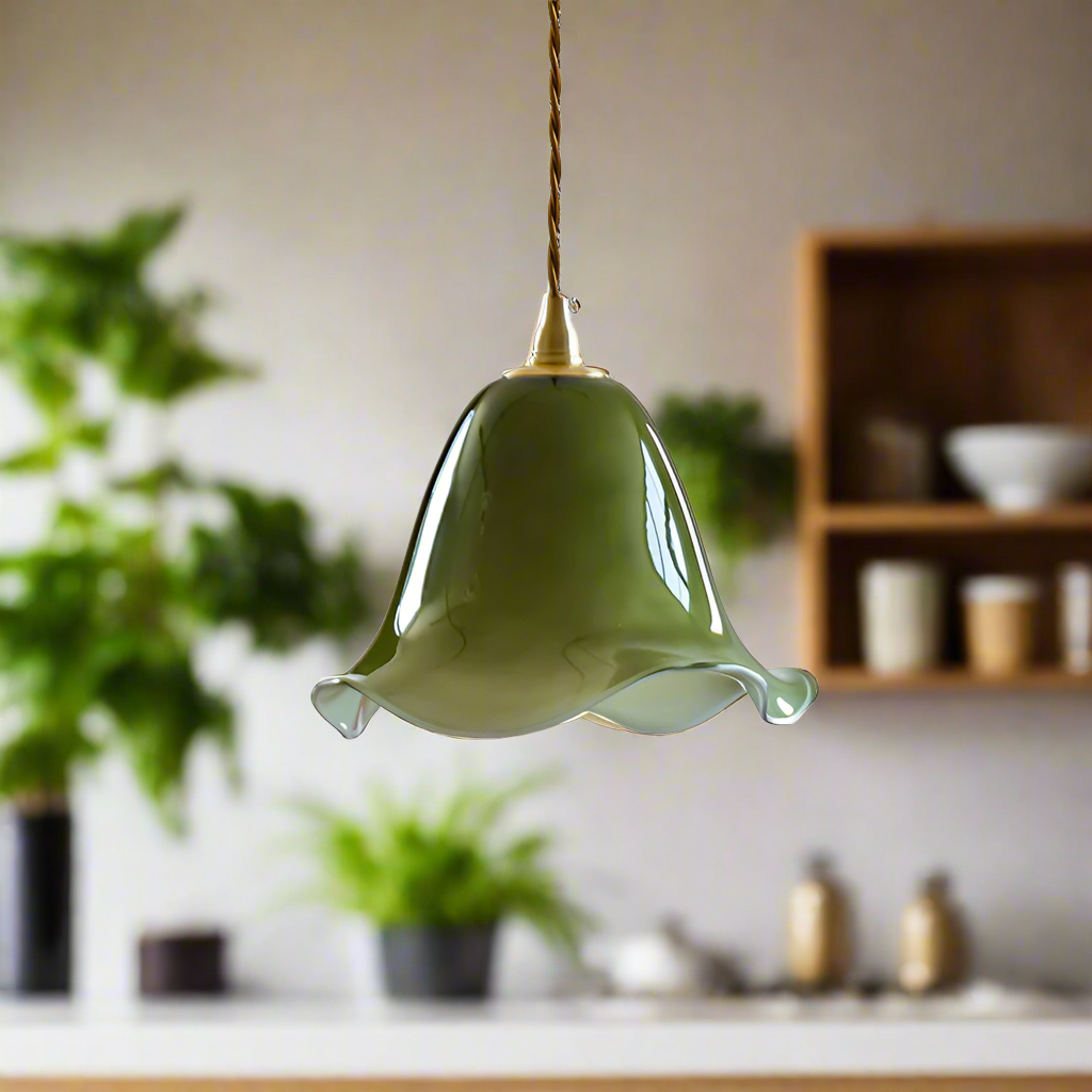 Virendéa - Retro Green Glass Pendant Lamp