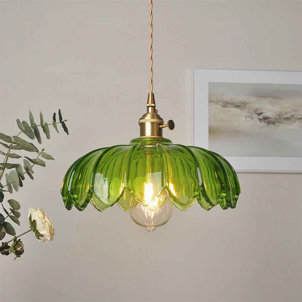 Bela Pendant Light | Floral Glass Design, E27 Fitting