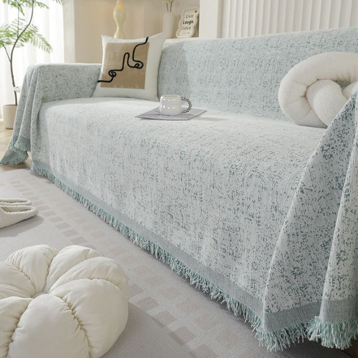 ChenilleEleganz: Sofa Cover in Jacquard Design with Speckled Texture & Breathable Comfort – for Sofa & Living Room