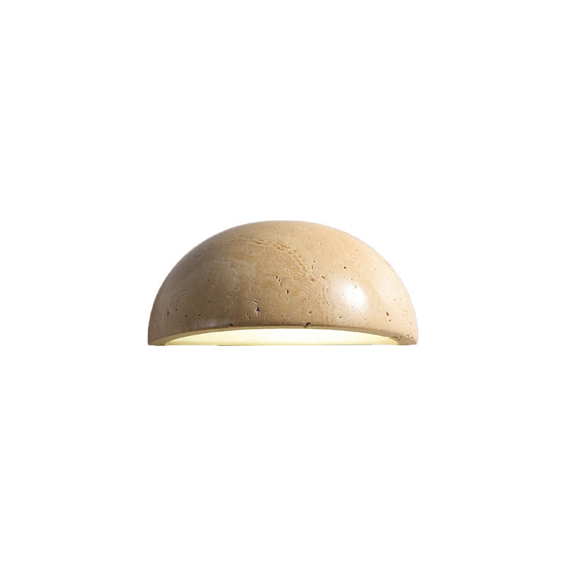 Wabi-Sabi Travertine Semicircular Wall Sconce LED 1-Light