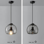 Elegant Smoke Gray Hand-Blown Glass Dome Pendant Light - 1-Light Design