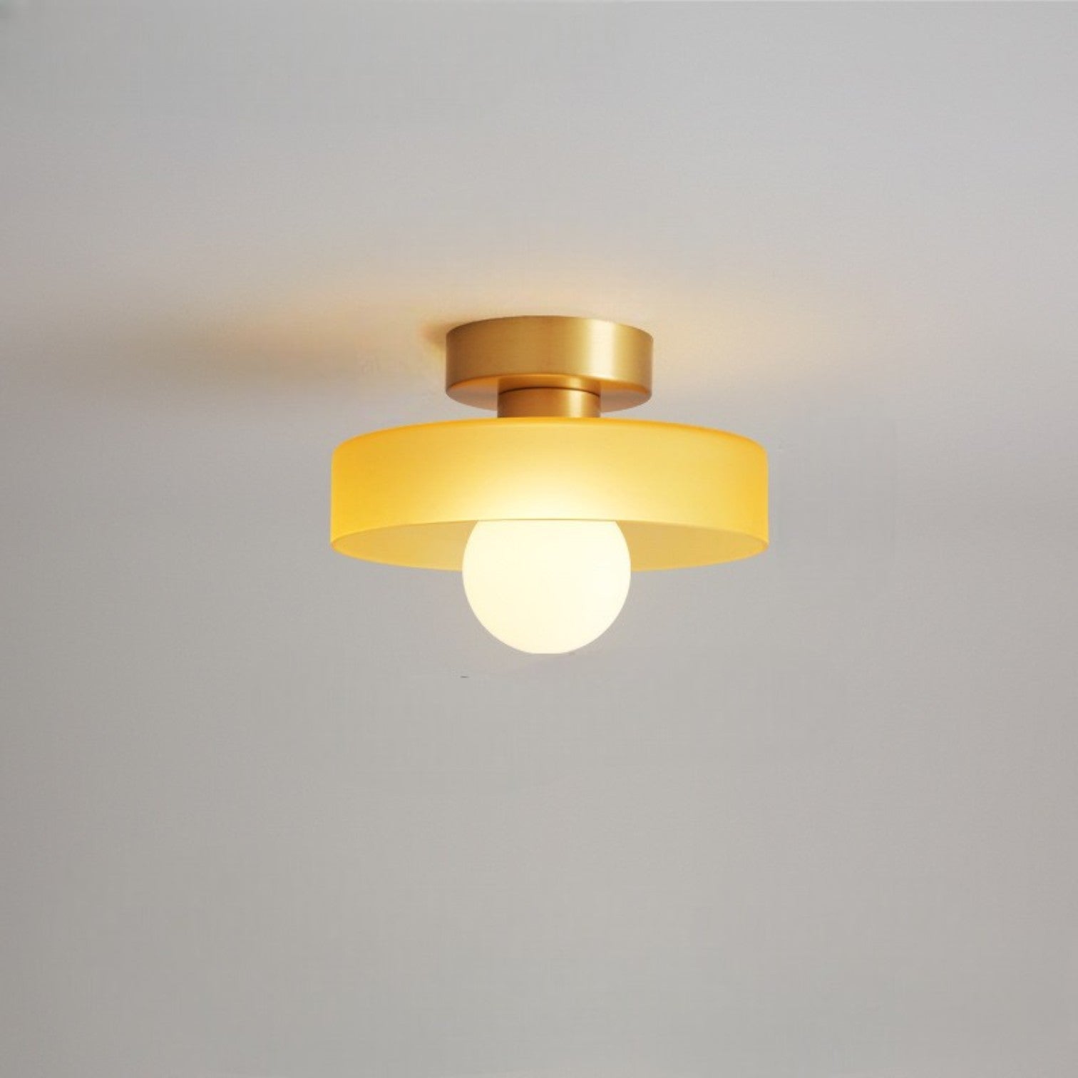 Bela Bauhaus Ceiling Lamp | Brass & Glass, Warm White Illumination