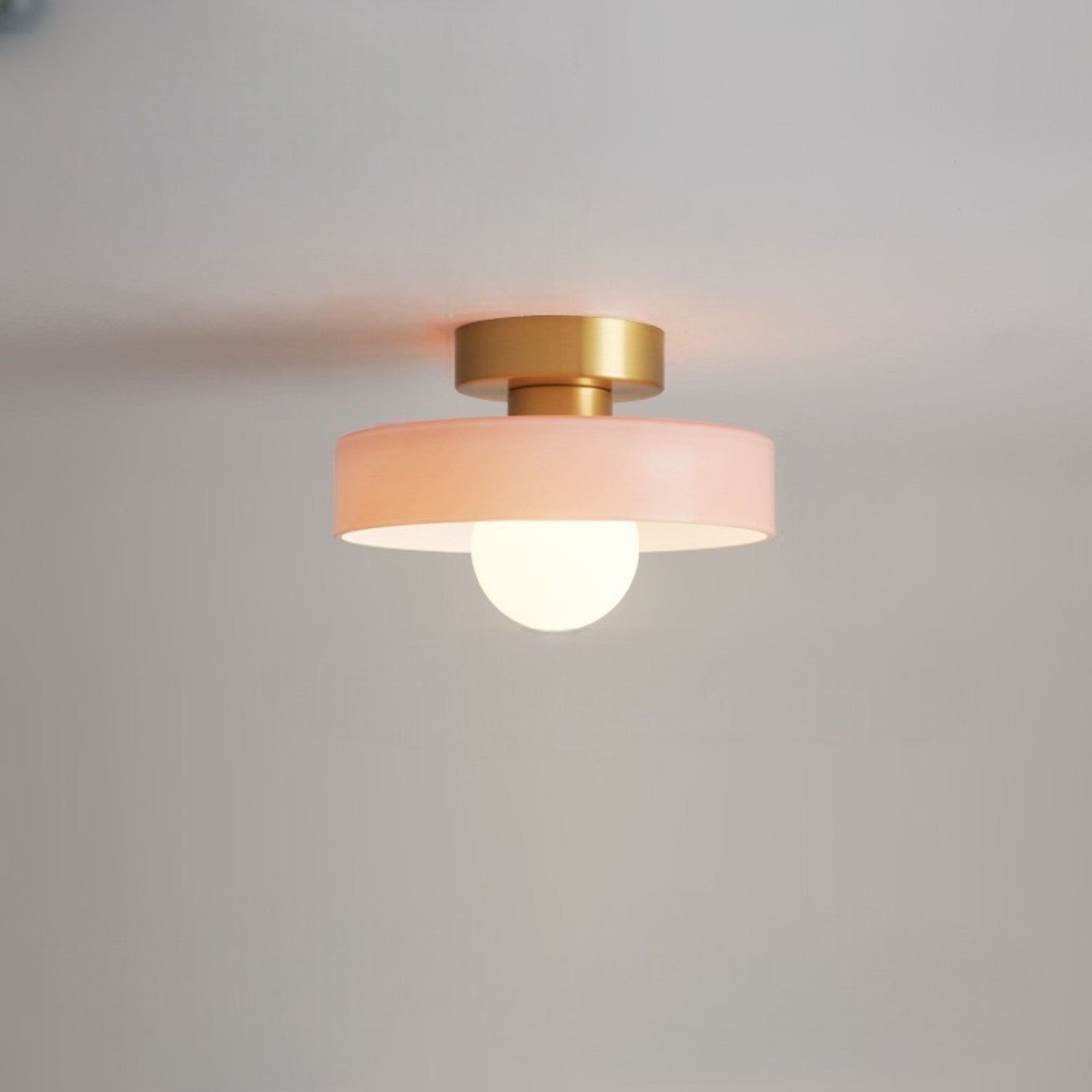 Bela Bauhaus Ceiling Lamp | Brass & Glass, Warm White Illumination