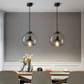 Elegant Smoke Gray Hand-Blown Glass Dome Pendant Light - 1-Light Design