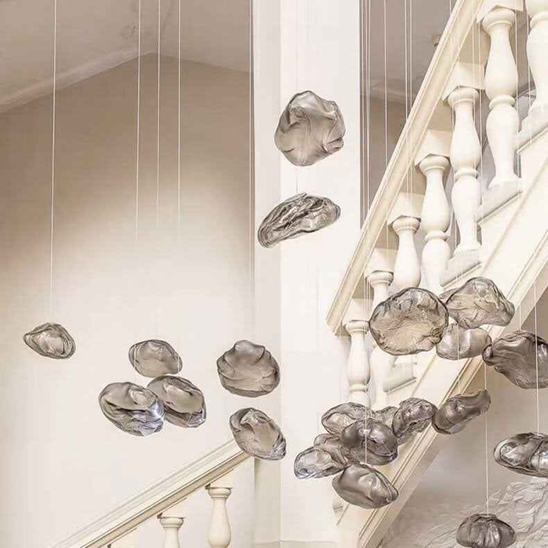 Contemporary Cloud-Shaped Glass 1-Light Pendant Suspension Light