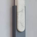 Modern Alabaster-Effect Brass Wall Sconce LED 1-Light