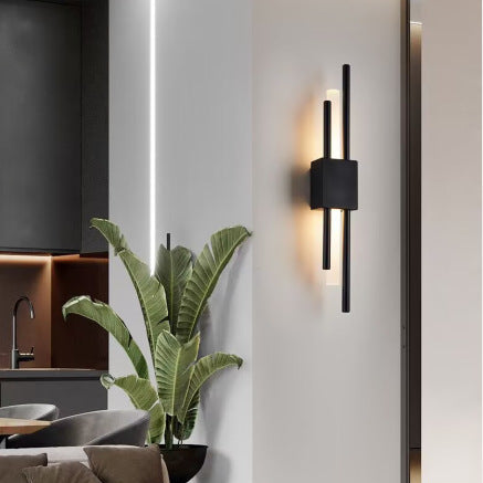 Contemporary Minimalist Iron and Acrylic LED Wall Sconce Lamp for Bedroom