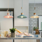 Contemporary Macaron Cement Scalloped 1-Light Pendant Lamp for Living Room