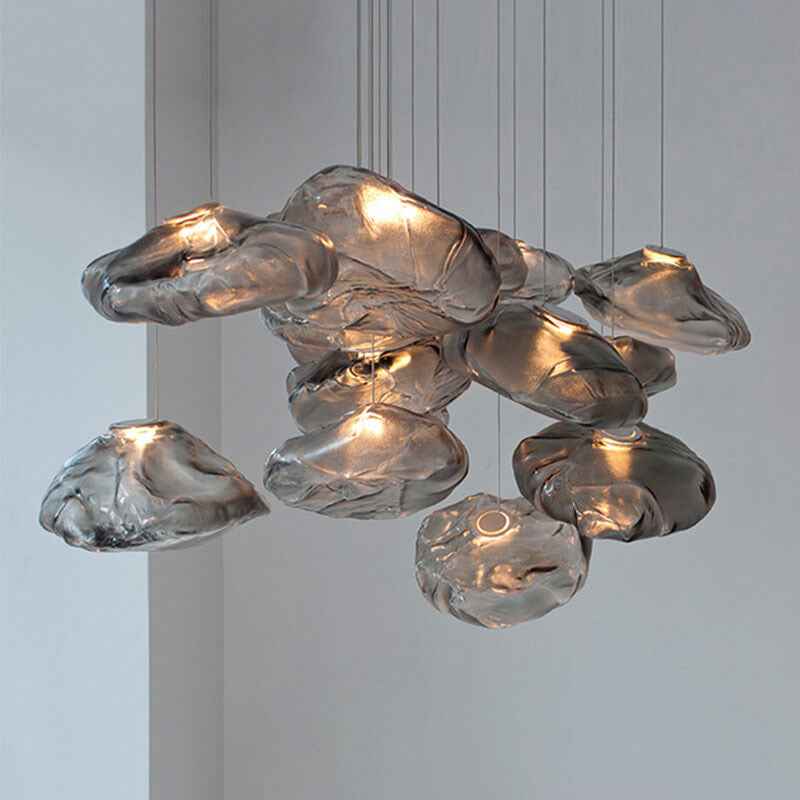 Contemporary Cloud-Shaped Glass 1-Light Pendant Suspension Light
