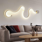 Contemporary Curved LED Wall Sconce Lamp in Long Aluminum Snake Design