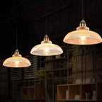 Retro Striped Glass Pendant Light with 1-Lamp Design