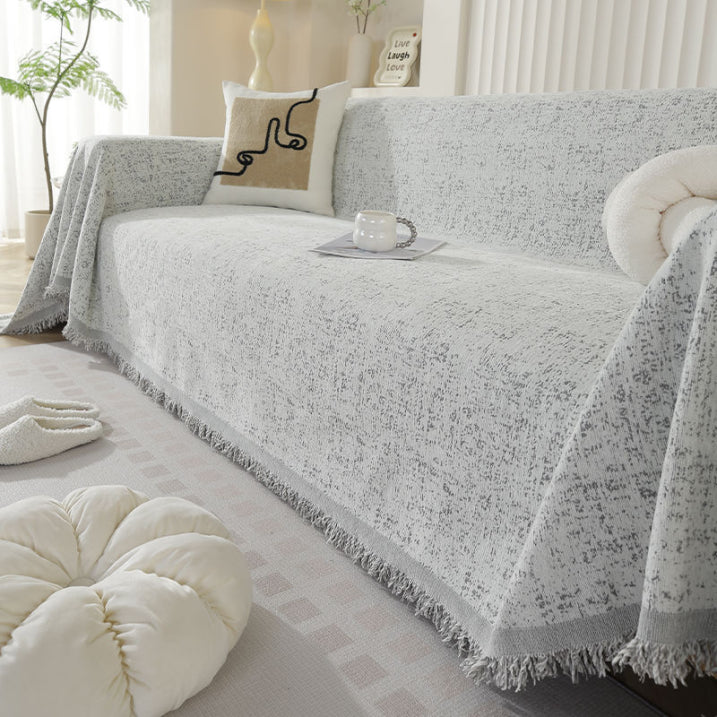 ChenilleEleganz: Sofa Cover in Jacquard Design with Speckled Texture & Breathable Comfort – for Sofa & Living Room