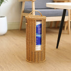 Toilet Paper Holder Stand Freestanding Braided Rope Rustic Woven Design