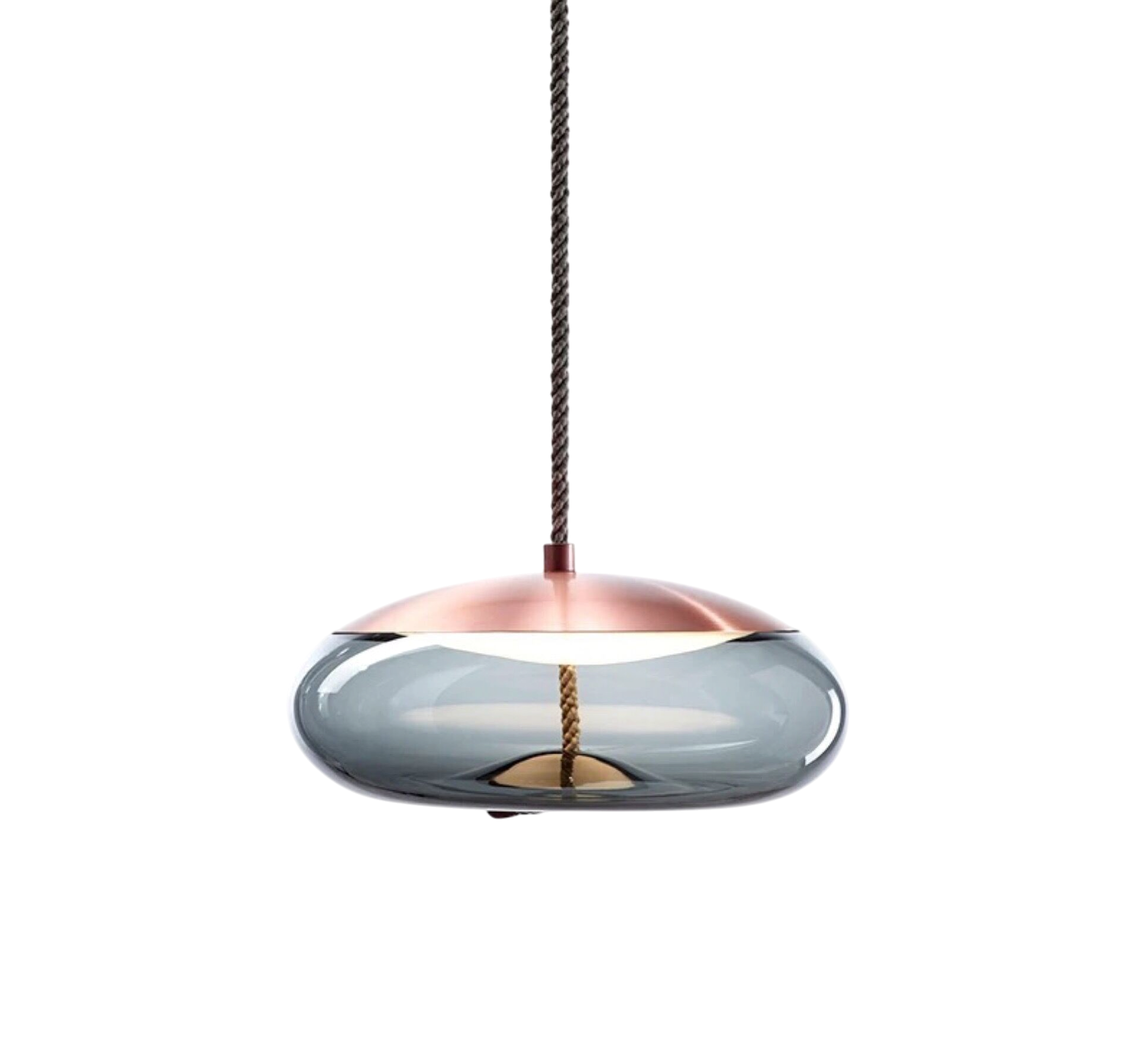 Isolara - Ceiling lamp in rose gold with rope accent
