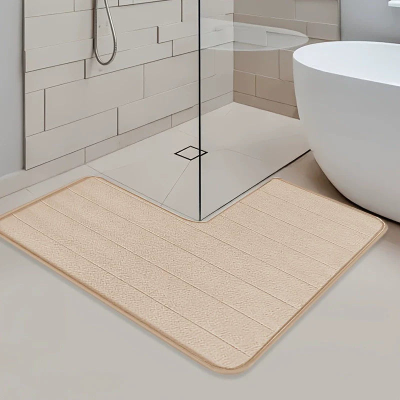 Bath Mat L Shaped Non Slip Washable Bathroom Rug