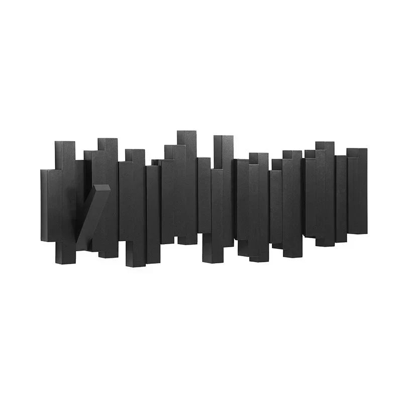 Modura Modern Wooden Coat Rack with Foldable Magnetic Wall Hooks