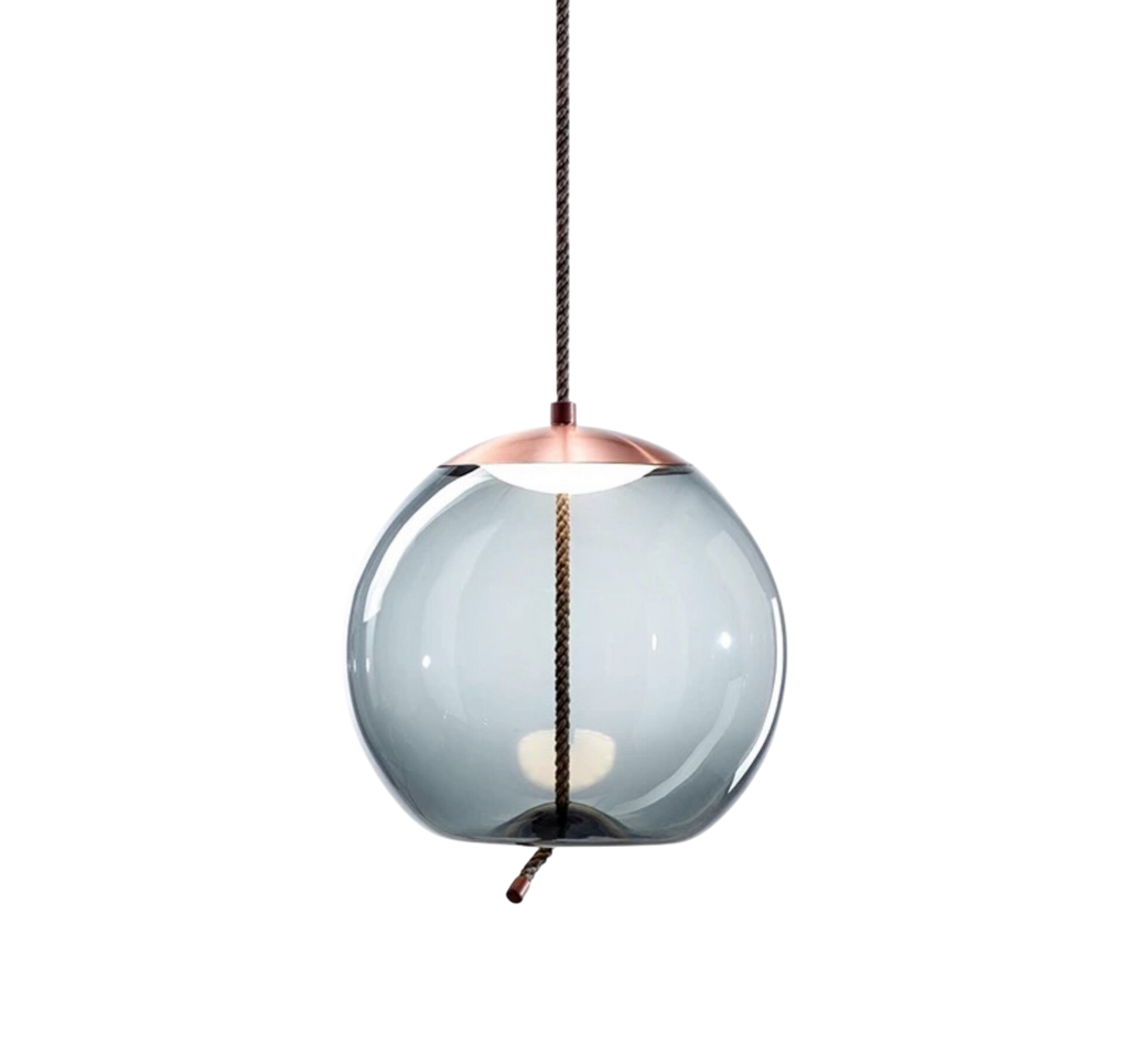 Isolara - Ceiling lamp in rose gold with rope accent