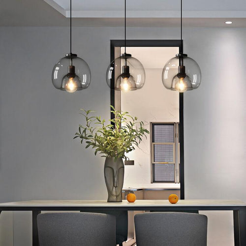 Minimalist Smoked Glass Dome Pendant Light 1-light
