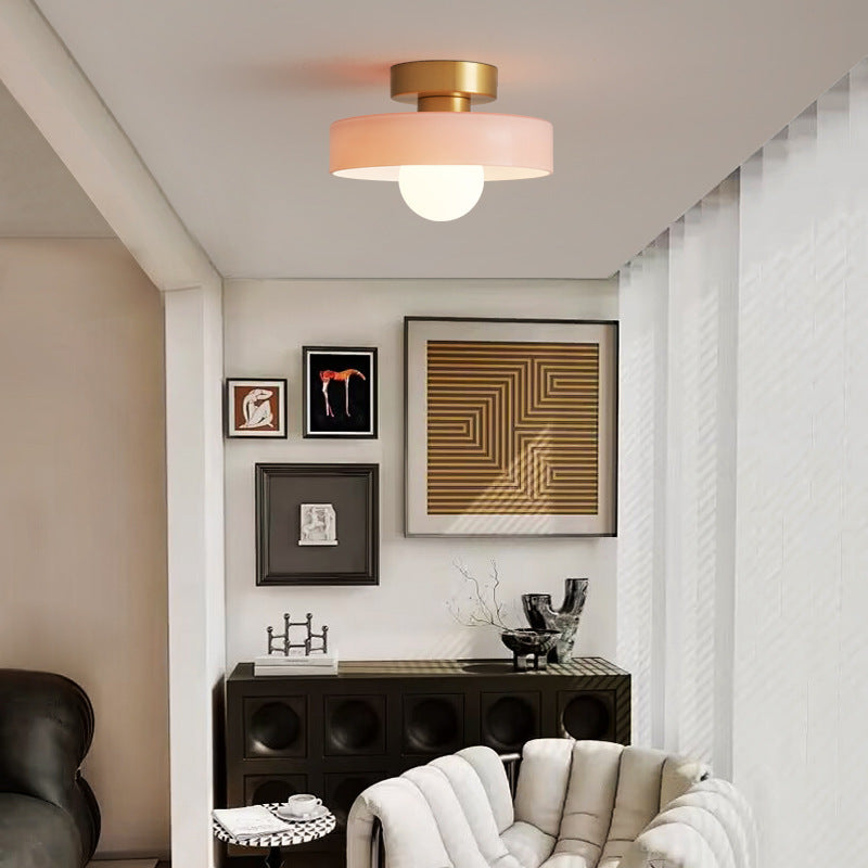 Bela Bauhaus Ceiling Lamp | Brass & Glass, Warm White Illumination