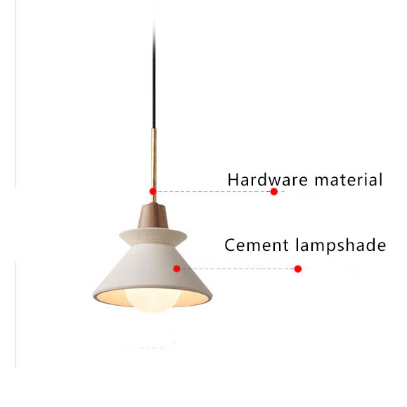 Minimalist Nordic White Cement Tapered Pendant Light - 1-Light