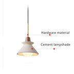 Minimalist Nordic White Cement Tapered Pendant Light - 1-Light