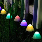 Modern Solar LED Mushroom String Lights for Outdoor Patios