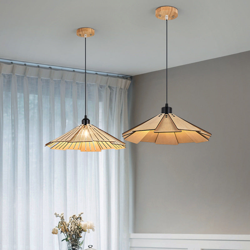 Takumièra - Wabi Sabi Wooden Cone Pendant Lamp