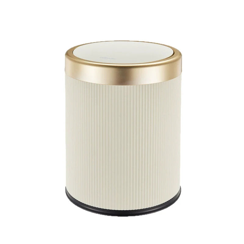 Trash Can Press Top Plastic Oval Double Barrel Odor Sealing Lid