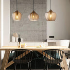 Nordic Wavy Glass 1-Light Barrel Pendant with Textured Finish