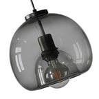 Elegant Smoke Gray Hand-Blown Glass Dome Pendant Light - 1-Light Design