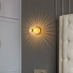 Contemporary Dual-Purpose 1-Light Flush Mount with Glass Sun Design and Full Copper Finish
