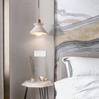 Minimalist Nordic White Cement Tapered Pendant Light - 1-Light