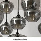 Contemporary Smoke Gray Glass LED Pendant Light with Single Bulb
