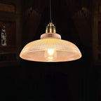 Retro Striped Glass Pendant Light with 1-Lamp Design