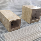 Minimalist Travertine Stone Square Outdoor Wall Light LED 1-Light