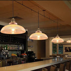 Retro Striped Glass Pendant Light with 1-Lamp Design