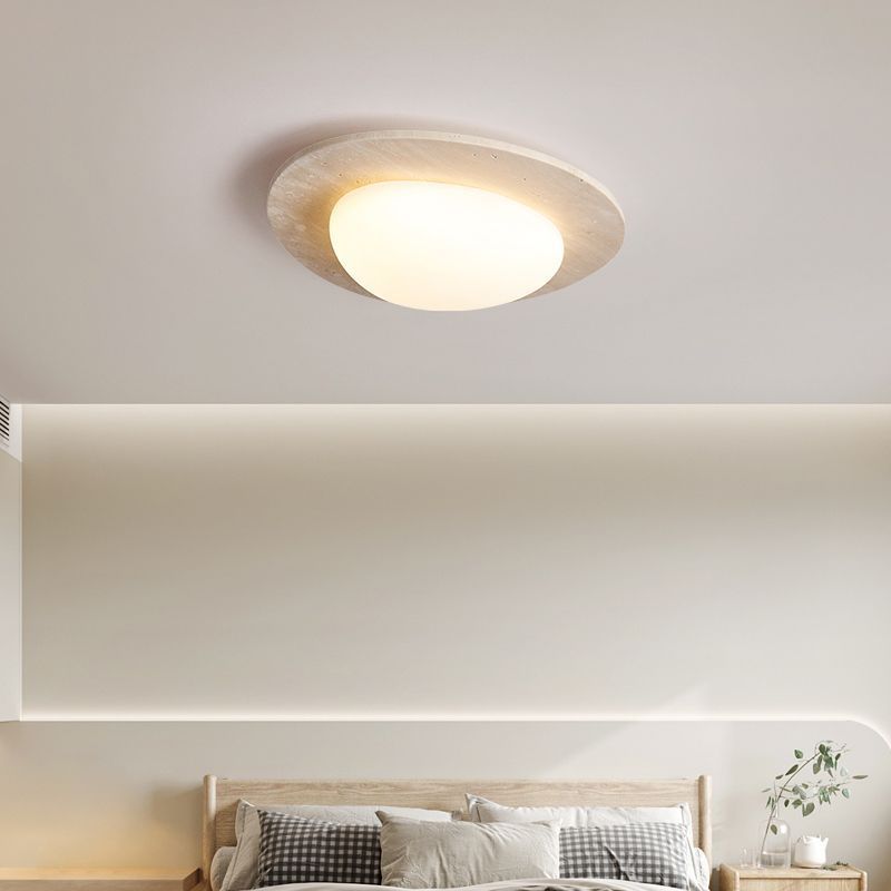 Calla - Cream Travertine LED Ceiling Lamp